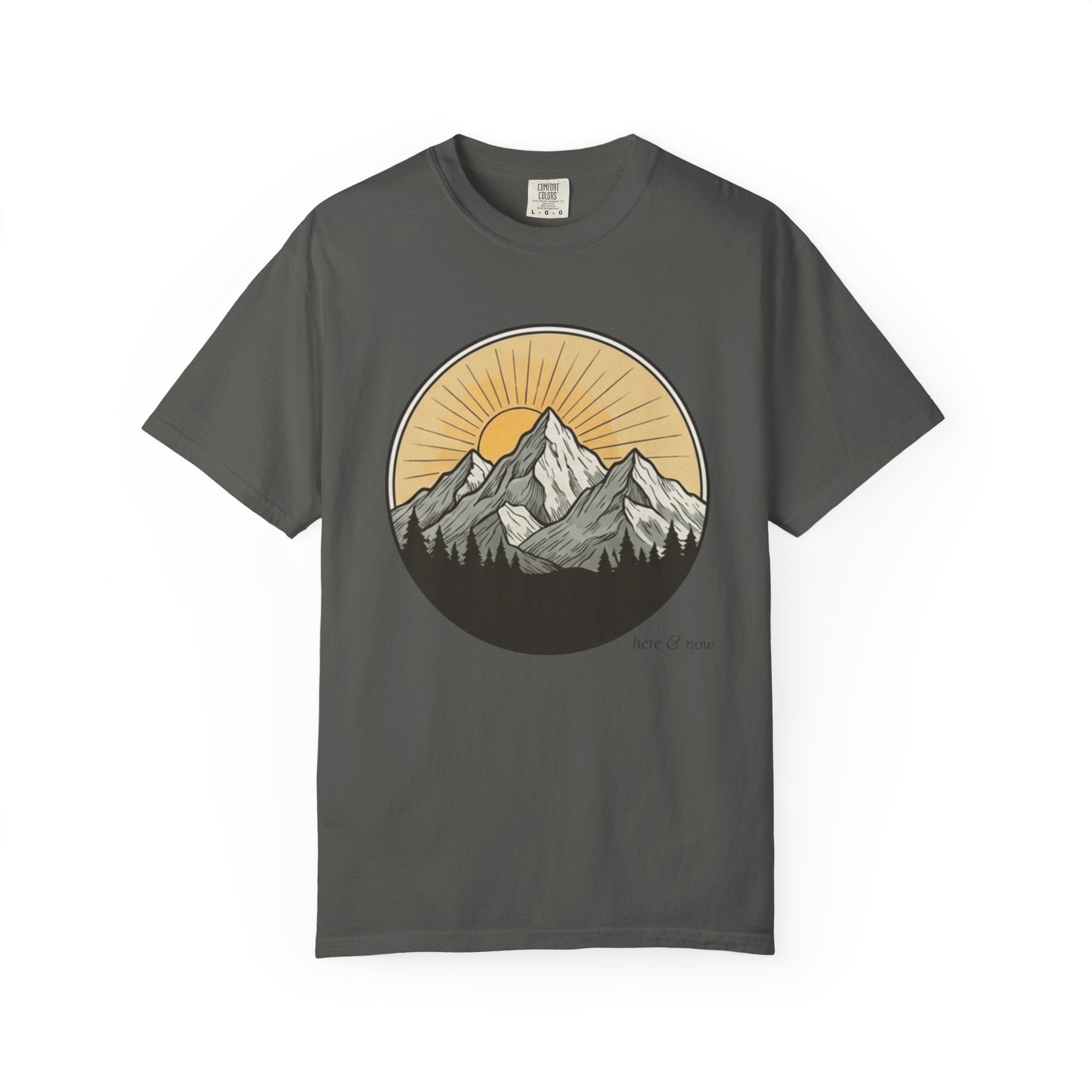 Vintage Mountain Sunrise T-Shirt | Outdoor Adventure Graphic