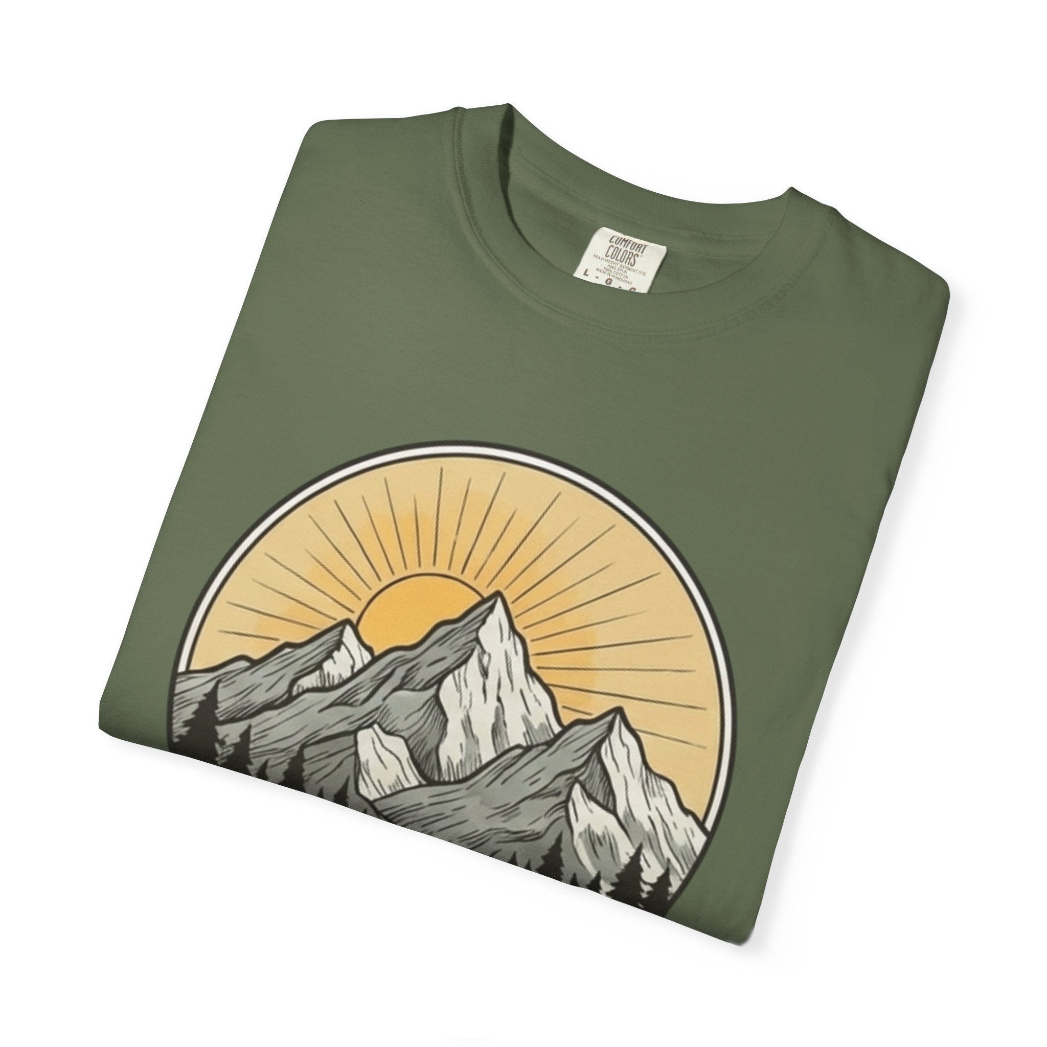 Vintage Mountain Sunrise T-Shirt | Outdoor Adventure Graphic