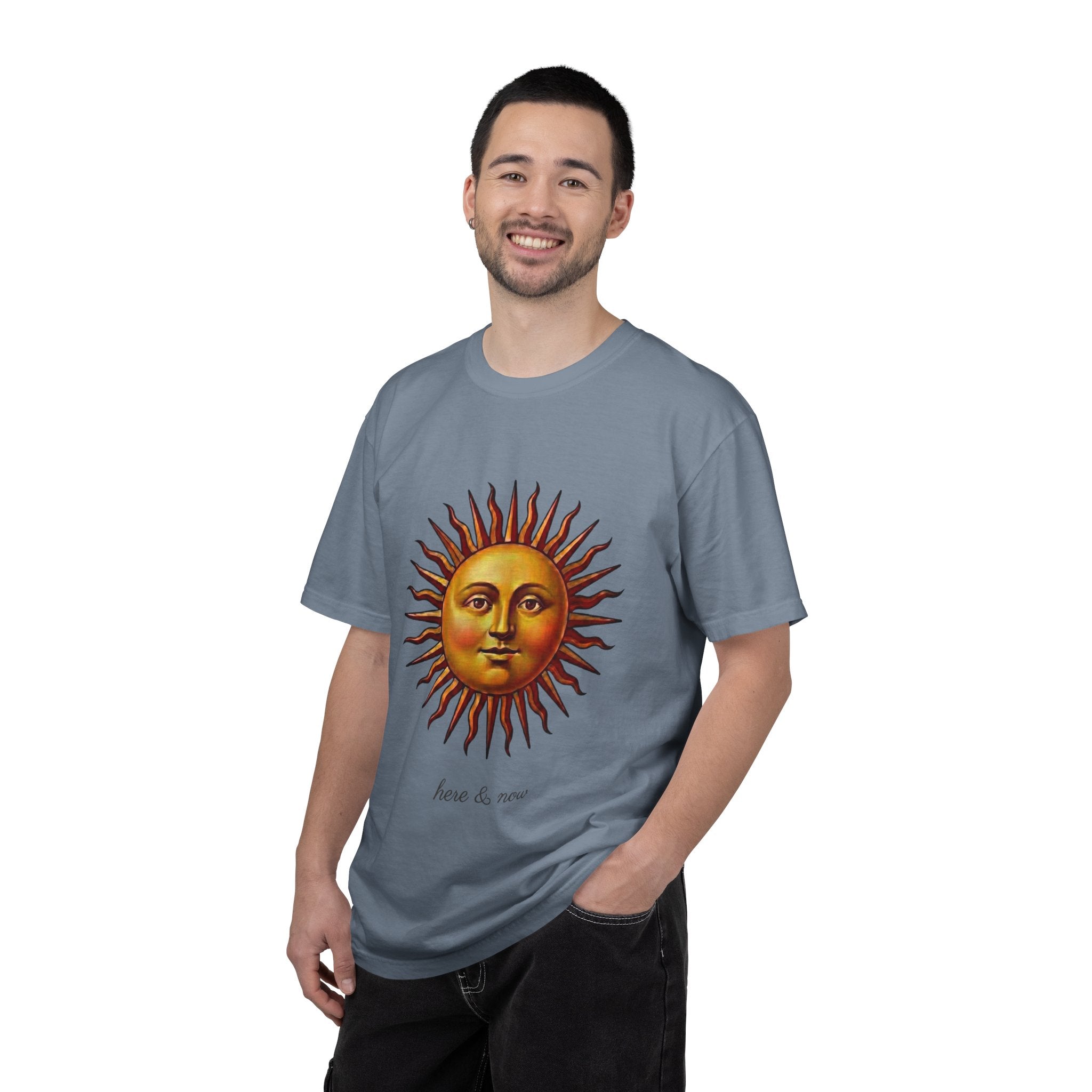 Here & Now Sun Face T-Shirt — Vintage Design