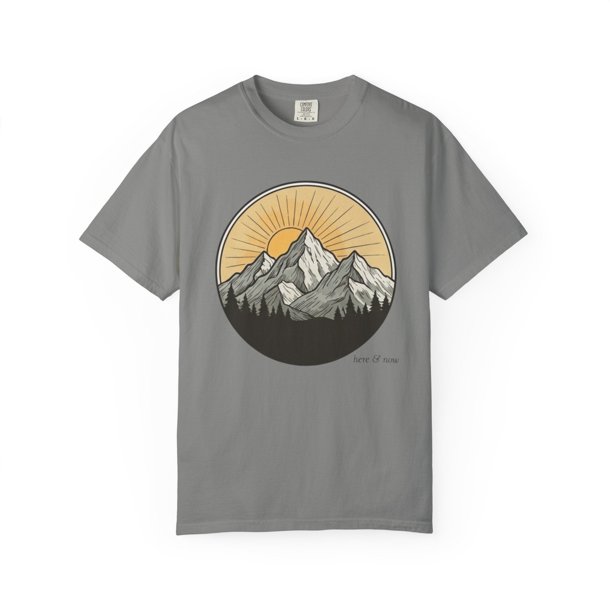 Vintage Mountain Sunrise T-Shirt | Outdoor Adventure Graphic