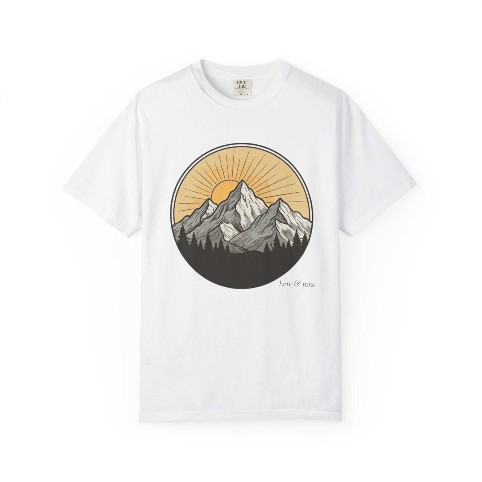Vintage Mountain Sunrise T-Shirt | Outdoor Adventure Graphic
